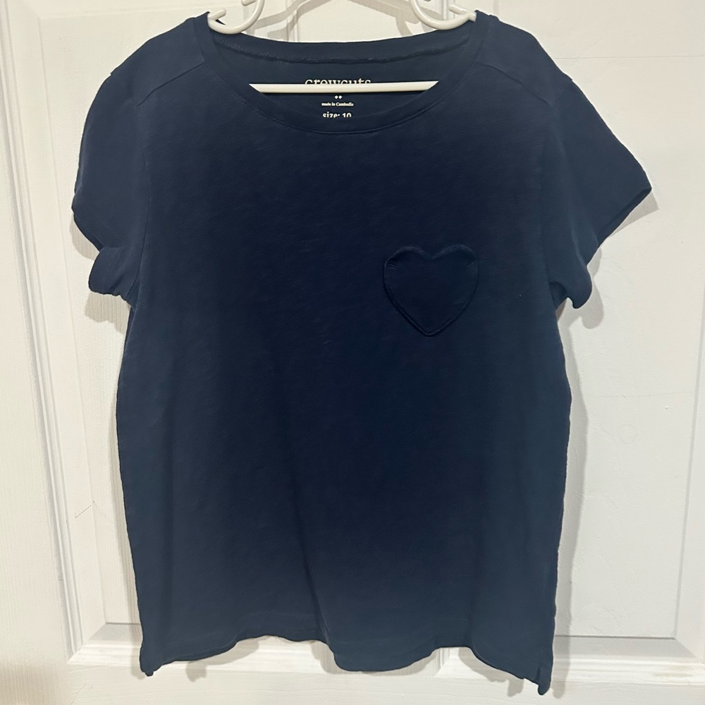 Crewcuts Dark Blue Tee with Heart Accent